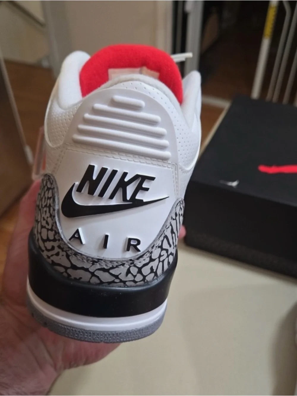 Air Jordan 3 Retro 88 White/Red Elephant Print Sneakers